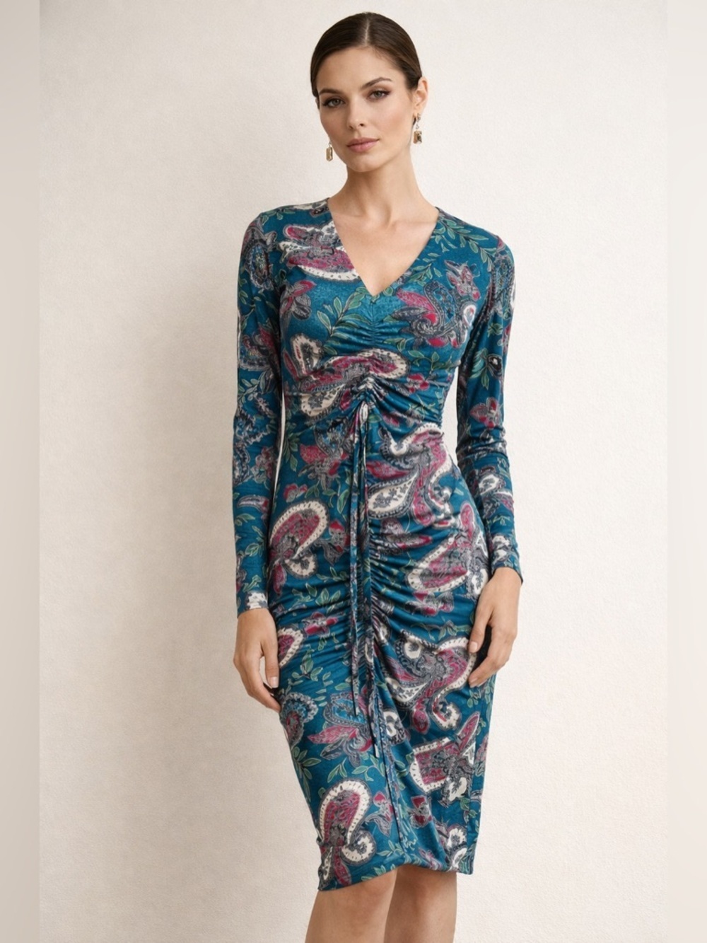 NWT | Ella Moon | Boho Long Sleeve Ruched Dress - Size S